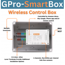 G-Pro Smart-Box 4-channel Wi-fi/Remote Control Wireless Switching IP65 